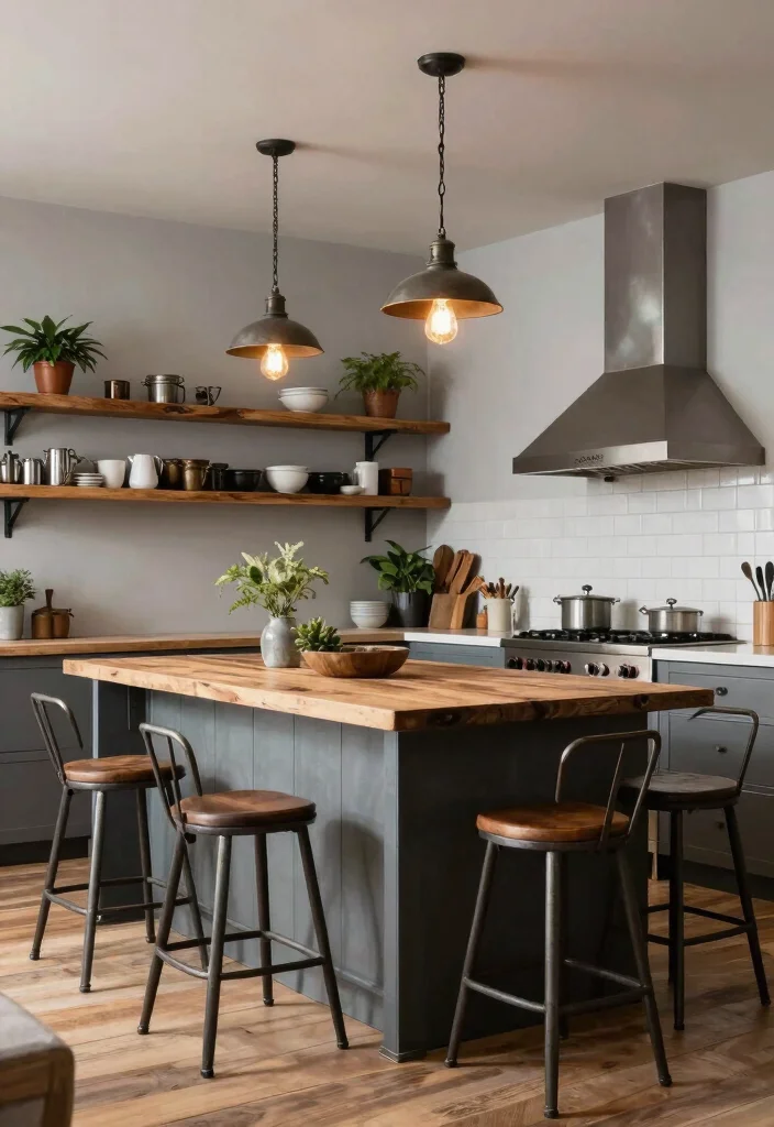 18 Kitchen Ceiling Lights Ideas That Brighten Every Corner - 2. Vintage Industrial Ceiling Fixtures 1