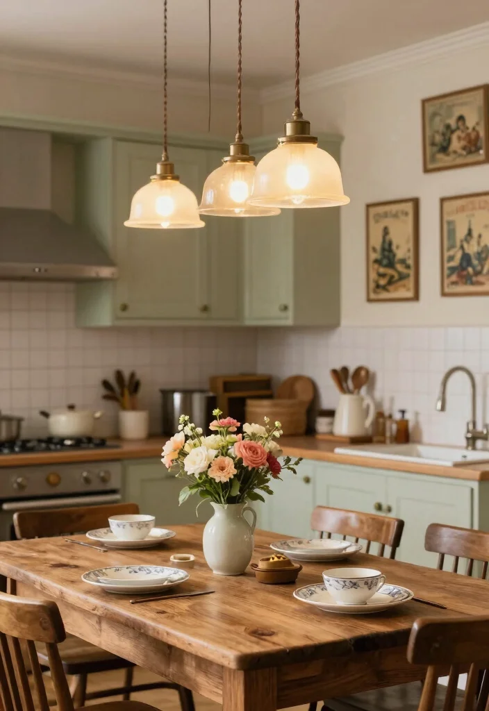 18 Kitchen Ceiling Lights Ideas That Brighten Every Corner - 4. Vintage Schoolhouse Lights 1