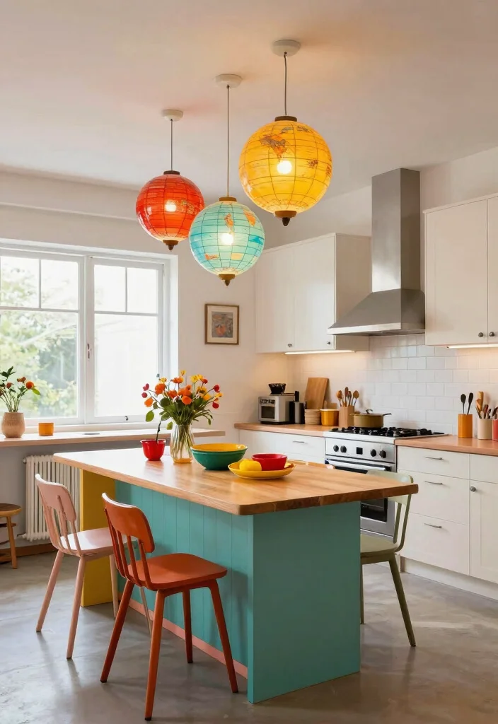 18 Kitchen Ceiling Lights Ideas That Brighten Every Corner - 7. Retro Globe Lights 1