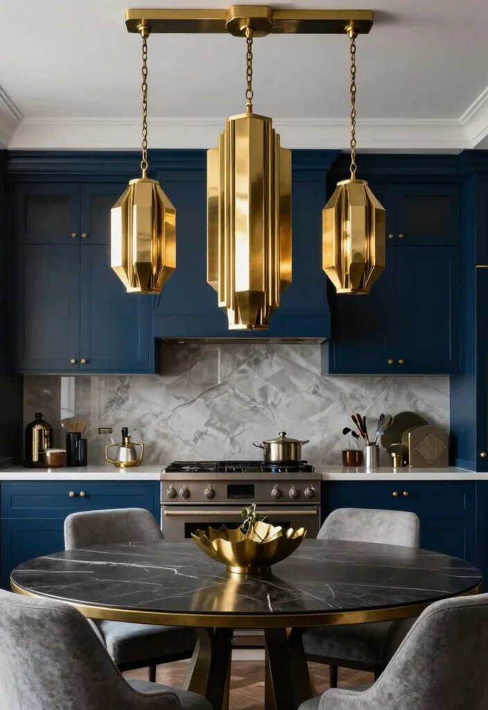 18 Kitchen Ceiling Lights Ideas That Brighten Every Corner - 8. Vintage Art Deco Fixtures 1