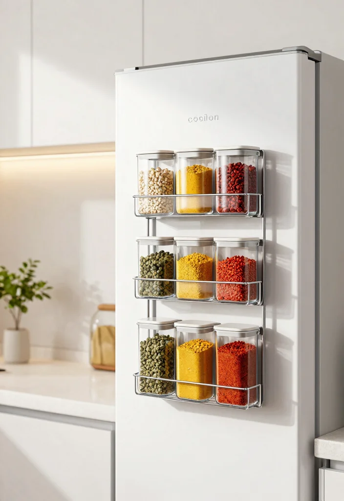 18 Kitchen Counter Storage Ideas That Keep It Tidy - 1. Magnetic Spice Rack 1
