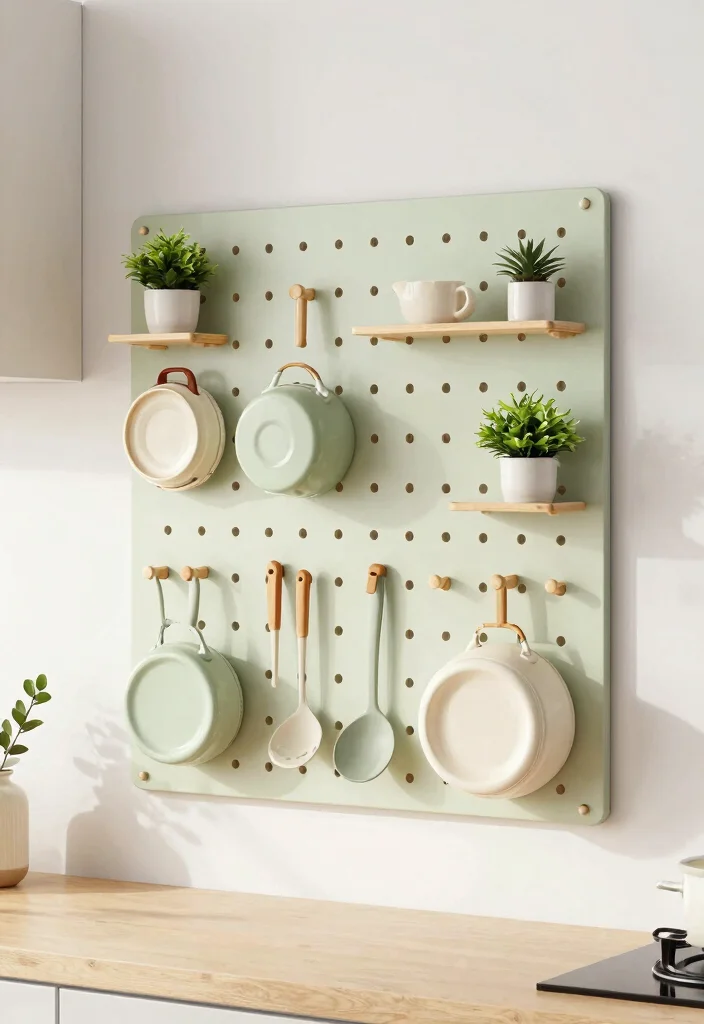 18 Kitchen Counter Storage Ideas That Keep It Tidy - 11. Pegboards for Utensil Storage 1