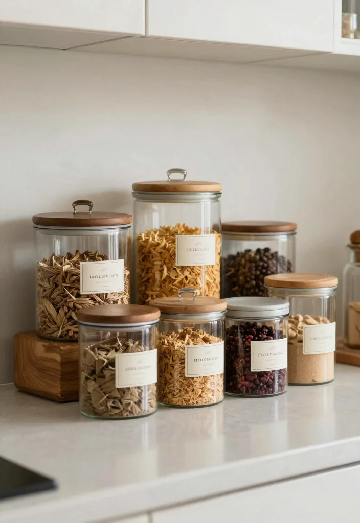 18 Kitchen Counter Storage Ideas That Keep It Tidy - 12. Stylish Canisters 1