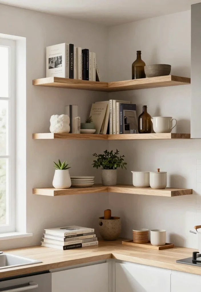 18 Kitchen Counter Storage Ideas That Keep It Tidy - 15. Corner Shelves 1
