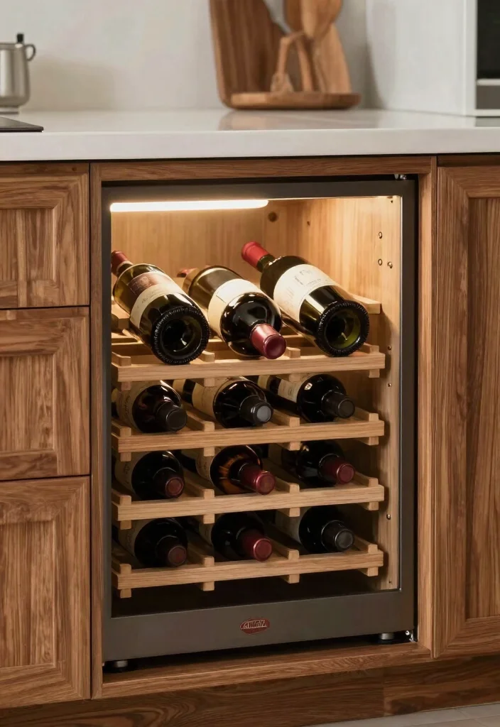 18 Kitchen Counter Storage Ideas That Keep It Tidy - 17. Under-Counter Wine Storage 1
