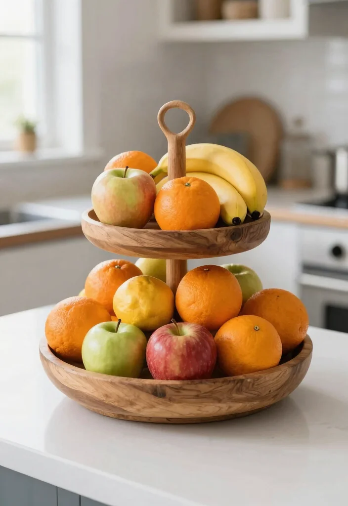 18 Kitchen Counter Storage Ideas That Keep It Tidy - 2. Tiered Fruit Basket 1