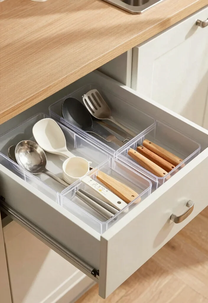 18 Kitchen Counter Storage Ideas That Keep It Tidy - 3. Drawer Organizers 1