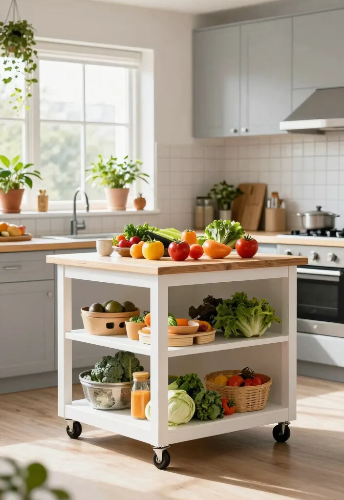 18 Kitchen Island for Small Kitchen Ideas That Maximize Layout - 1. Rolling Kitchen Island 1