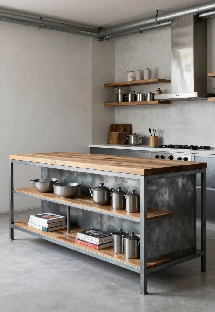 18 Kitchen Island for Small Kitchen Ideas That Maximize Layout - 13. Industrial Style Island 1