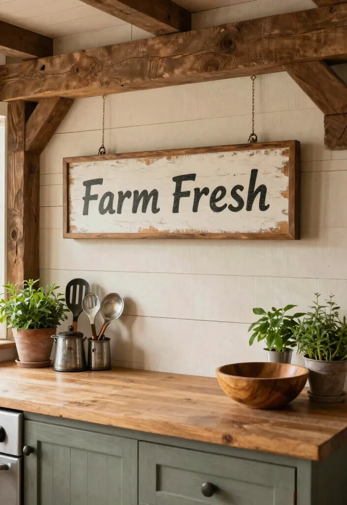18 Kitchen Signs Decor Ideas That Add Personality - 1. Rustic Farmhouse Charm 1