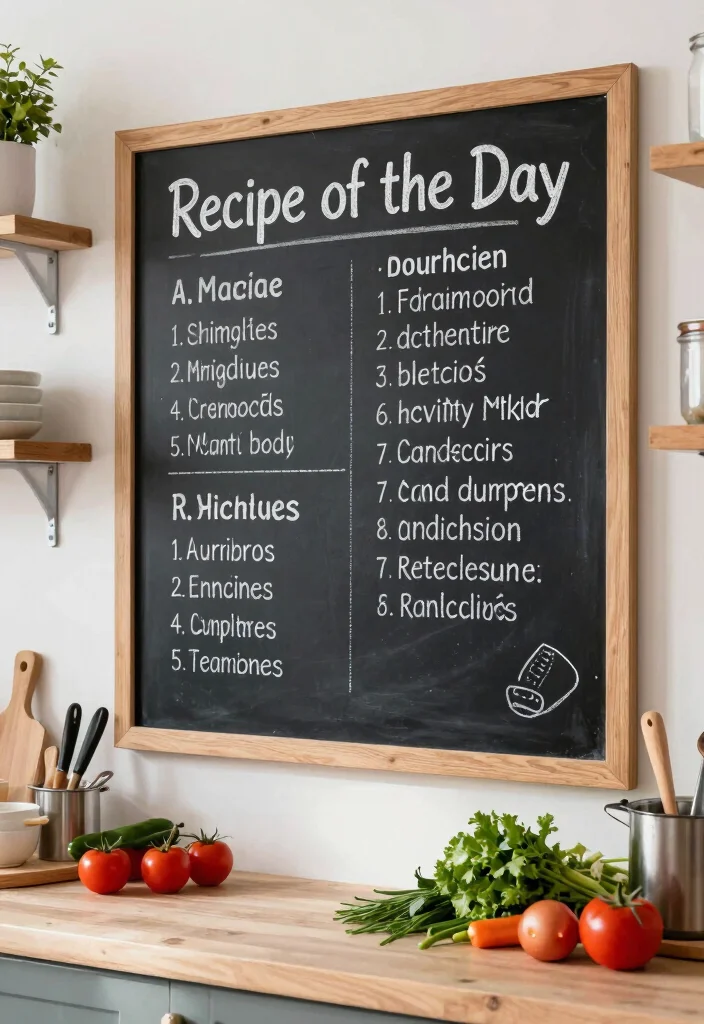 18 Kitchen Signs Decor Ideas That Add Personality - 16. Recipe of the Day Board 1