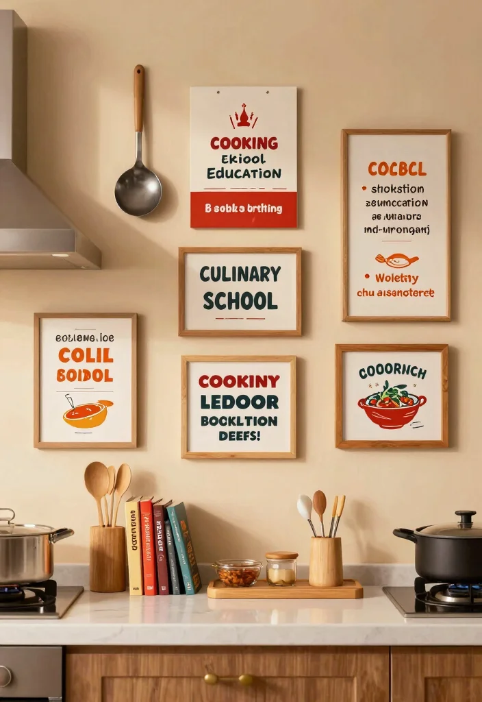 18 Kitchen Signs Decor Ideas That Add Personality - 17. Culinary School Signs 1