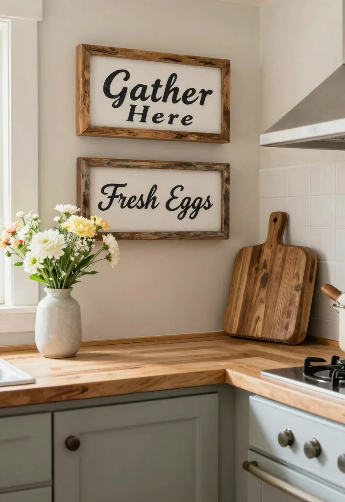 18 Kitchen Signs Decor Ideas That Add Personality - 9. Farmhouse Kitchen Signs 1