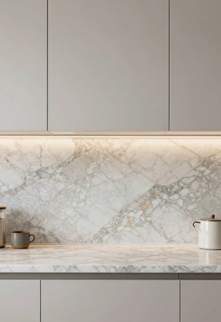 18 Marble Tile Backsplash Kitchen Ideas With Luxe Detail - 16. Layered Textures 1