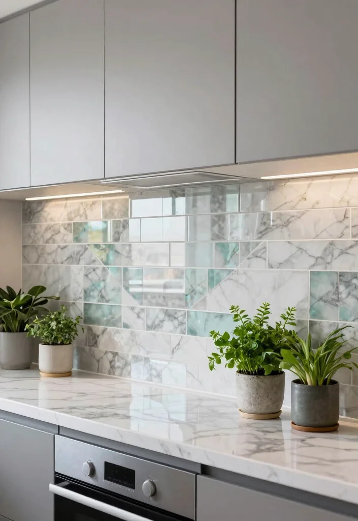 18 Marble Tile Backsplash Kitchen Ideas With Luxe Detail - 5. Mixed Material Marvels 1