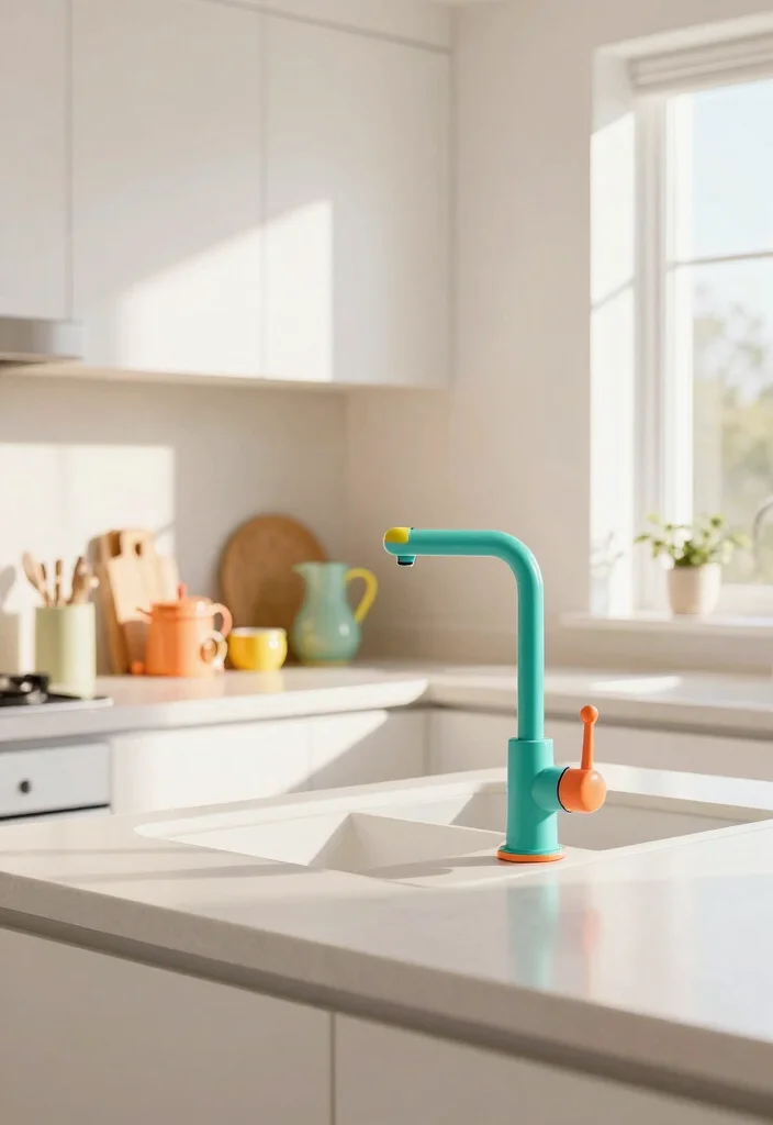 18 Modern Kitchen Faucet Ideas With Sleek Design - 9. Colorful Accents 1