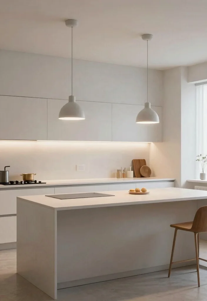 18 Modern Pendant Lighting Kitchen Island Ideas That Make a Statement - 13. Minimalist Aesthetic with Simple Shades 1
