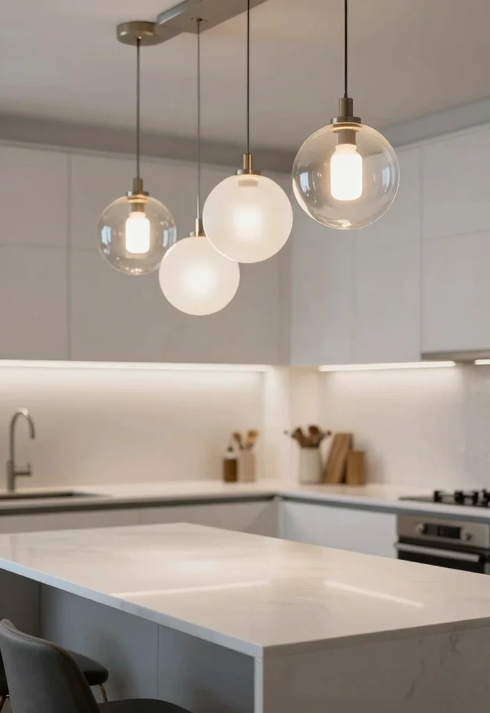 18 Modern Pendant Lighting Kitchen Island Ideas That Make a Statement - 6. Globe Lights for a Touch of Elegance 1