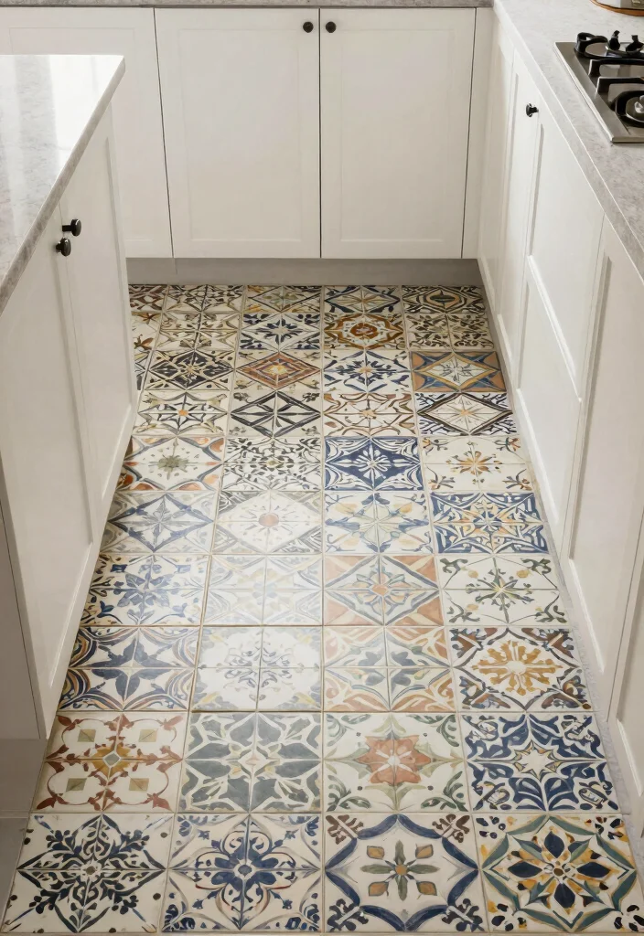 18 Tiles for Kitchen Floor Ideas With Stylish Patterns - 15. Customized Patterned Tiles 1