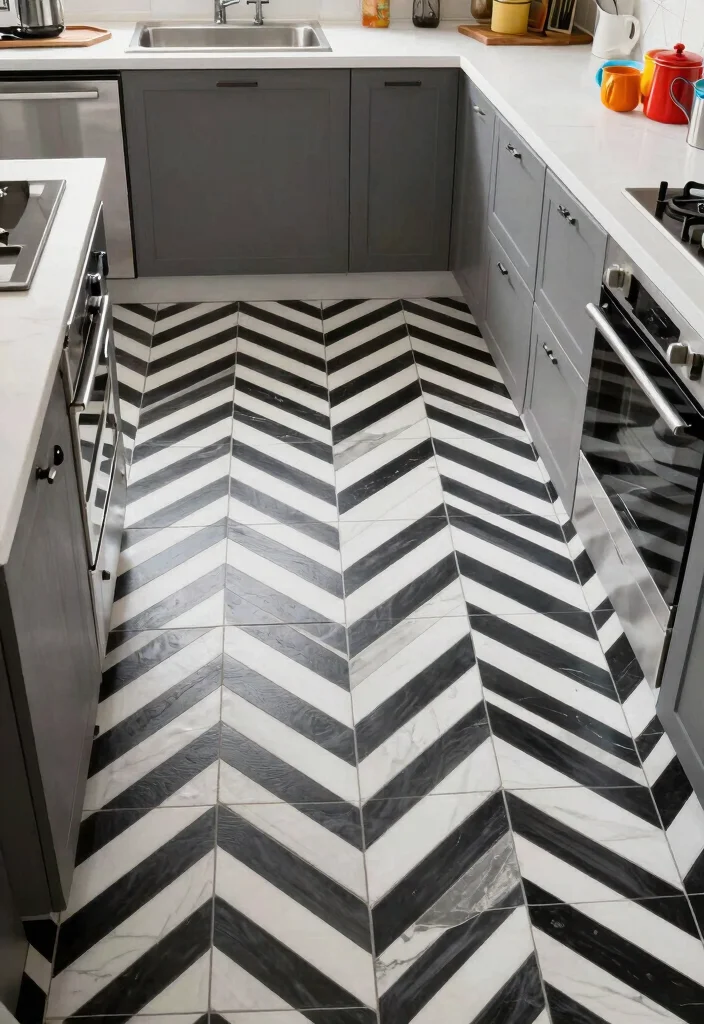 18 Tiles for Kitchen Floor Ideas With Stylish Patterns - 2. Geometric Patterns 1