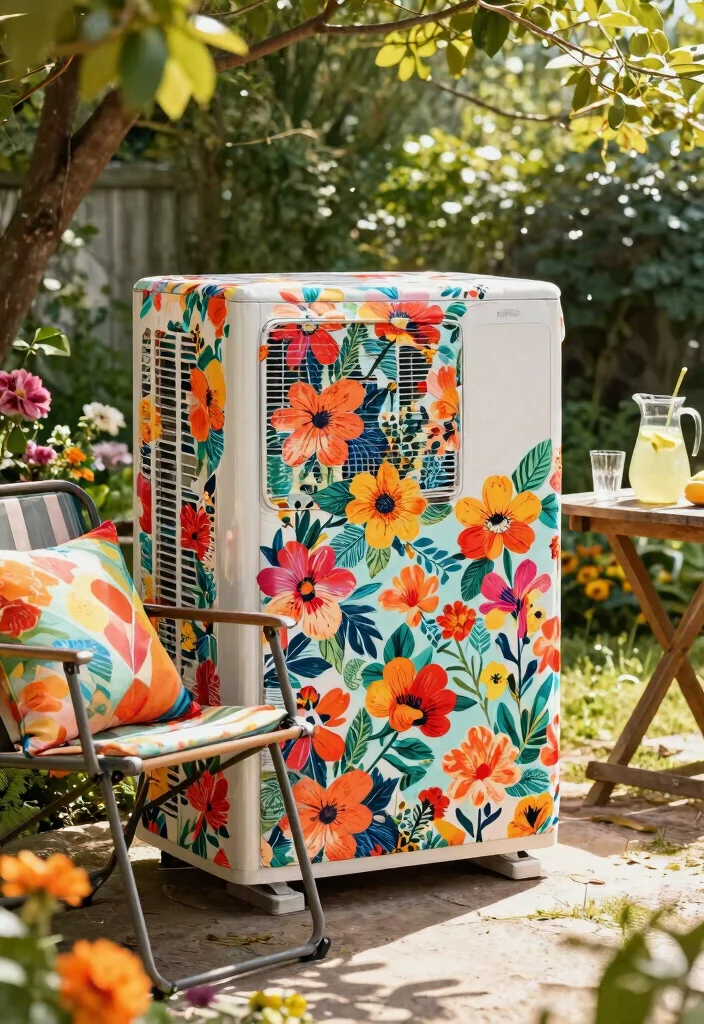 12 Air Conditioner Cover Outdoor Ideas That Don't Block Airflow - 3. Stylish Fabric Covers 1