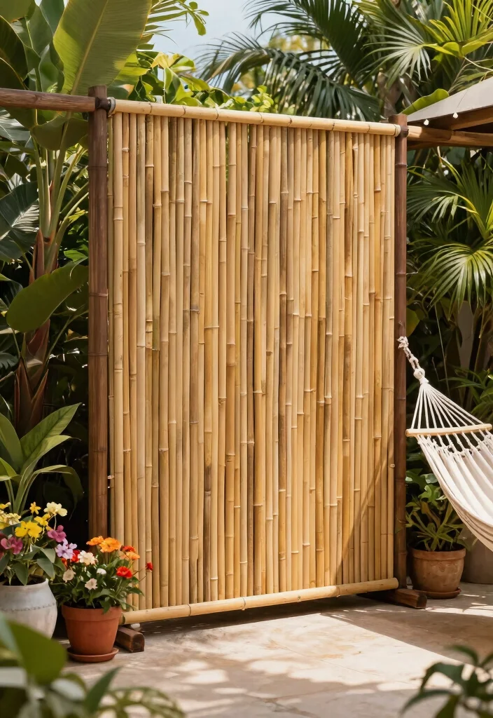 12 Air Conditioner Cover Outdoor Ideas That Don't Block Airflow - 5. Bamboo Privacy Screen 1