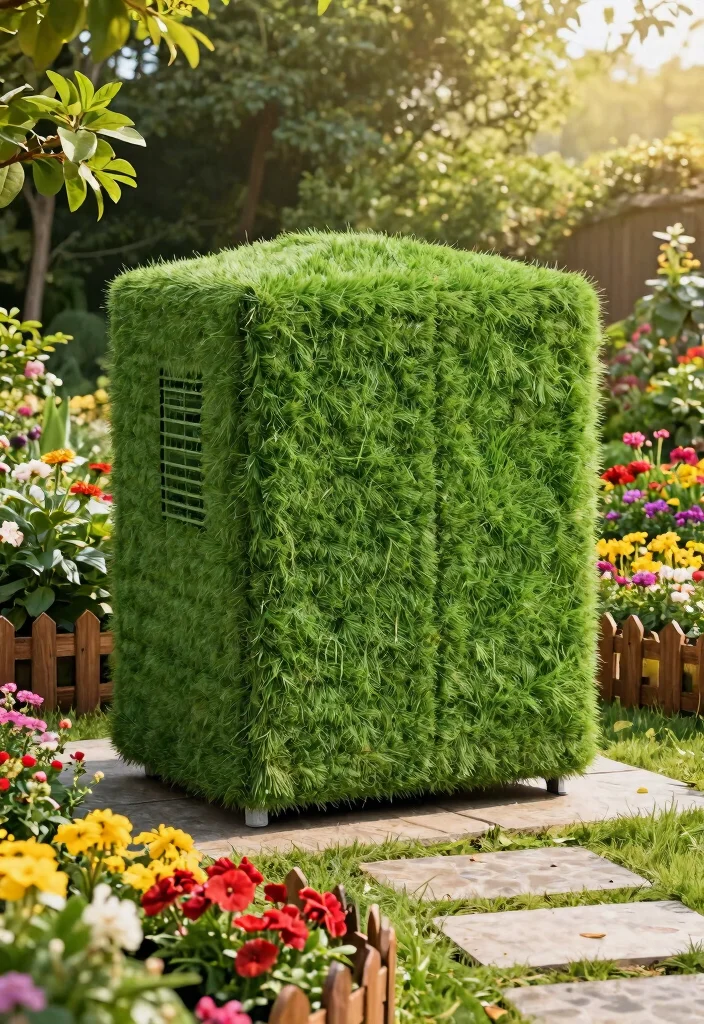 12 Air Conditioner Cover Outdoor Ideas That Don't Block Airflow - 6. Eco-Friendly Woven Grass Cover 1