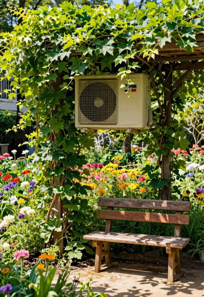 12 Air Conditioner Cover Outdoor Ideas That Don't Block Airflow - 8. Trellis with Climbing Vines 1