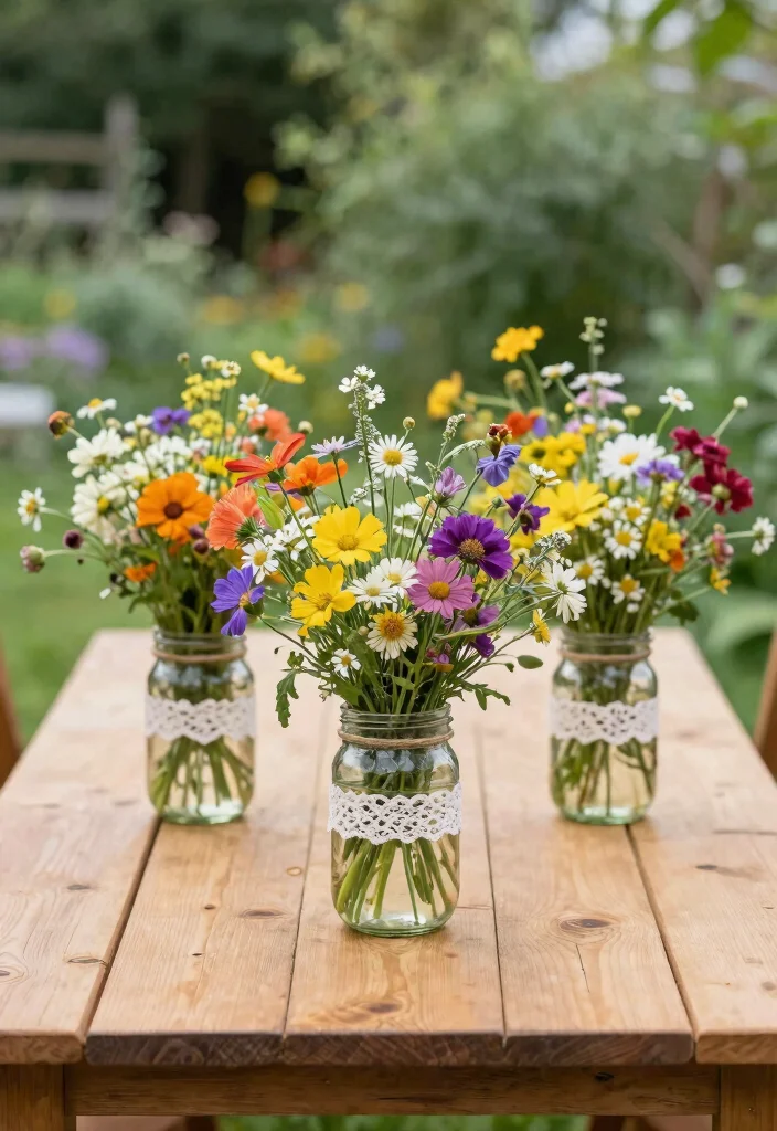 12 Backyard Engagement Party Decorations on a Budget That Photograph Well - 2. Mason Jar Centerpieces 1