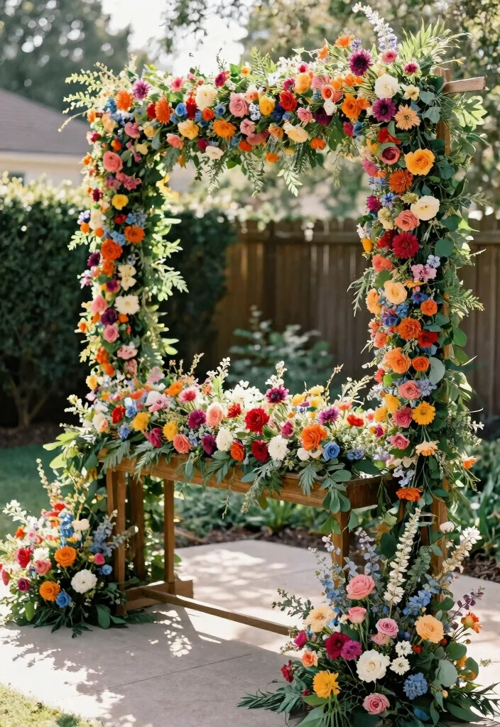 12 Backyard Engagement Party Decorations on a Budget That Photograph Well - 9. Floral Garlands 1