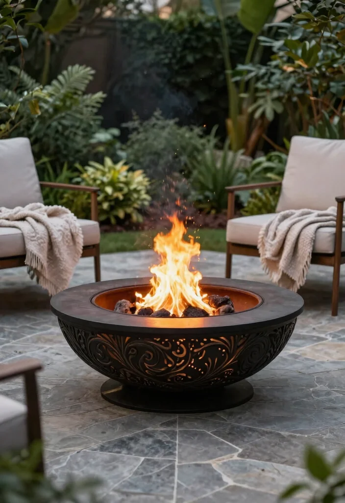 12 Backyard Fire Pit Ideas for Small Yards That Don't Crowd Your Space - 7. Fire Bowl Features 1