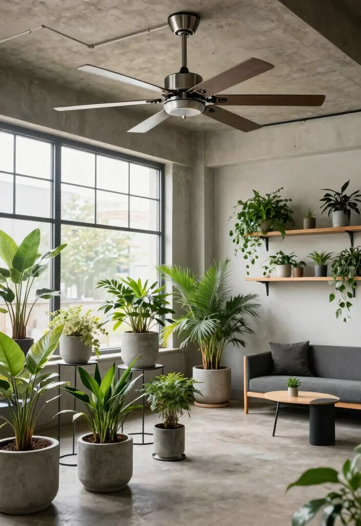 12 Ceiling Fan Design Ideas That Actually Move Air Effectively - 4. Industrial Fans for a Modern Edge 1