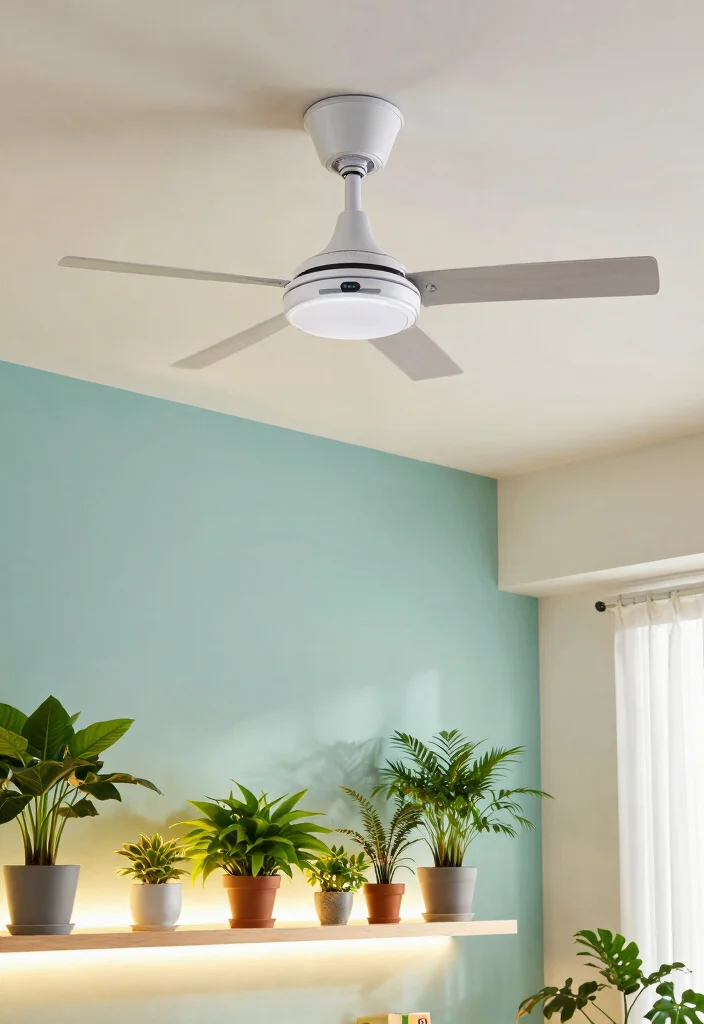 12 Ceiling Fans With Light Ideas for Rooms With Low Ceilings - 4. Energy Efficient Ceiling Fan with Smart Features 1