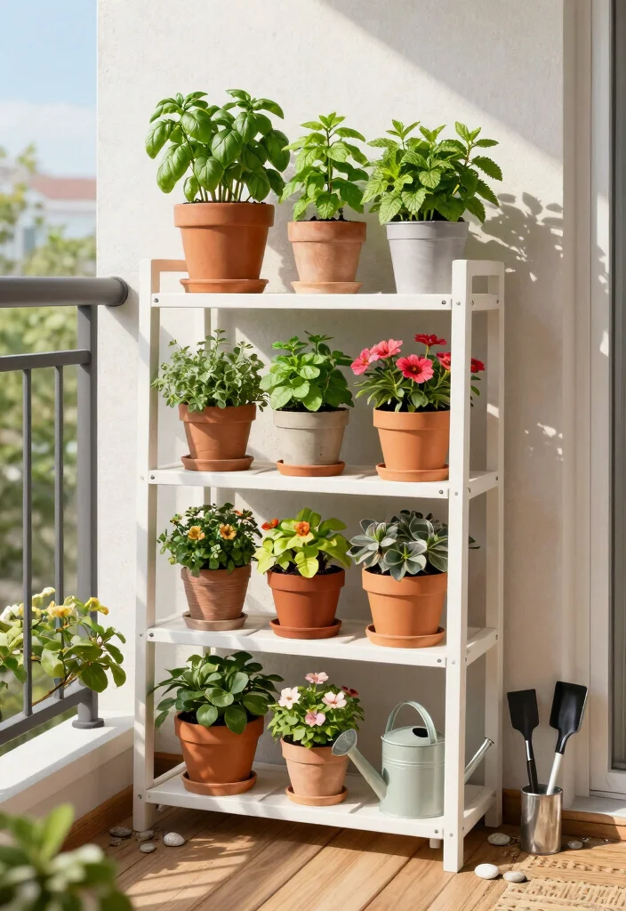 12 IKEA Balcony Ideas on a Budget That Maximize Tiny Spaces - 1. Vertical Garden with IKEA Shelving Units 1
