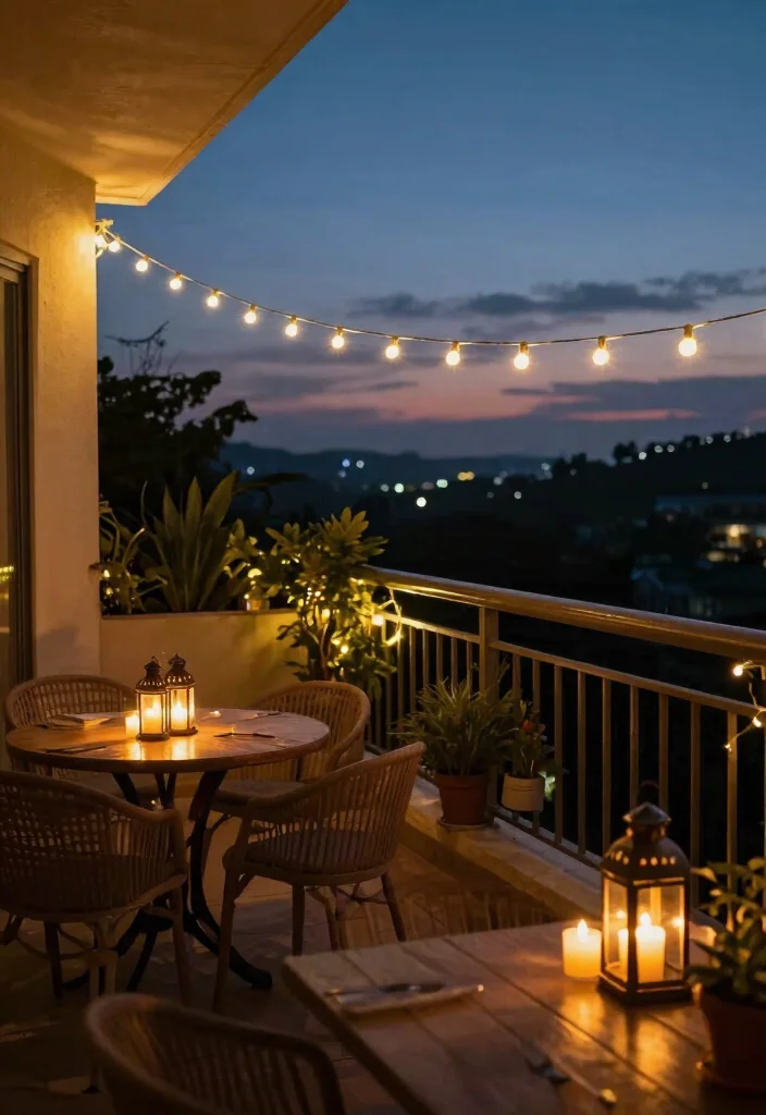 12 IKEA Balcony Ideas on a Budget That Maximize Tiny Spaces - 12. Layered Lighting Solutions 1