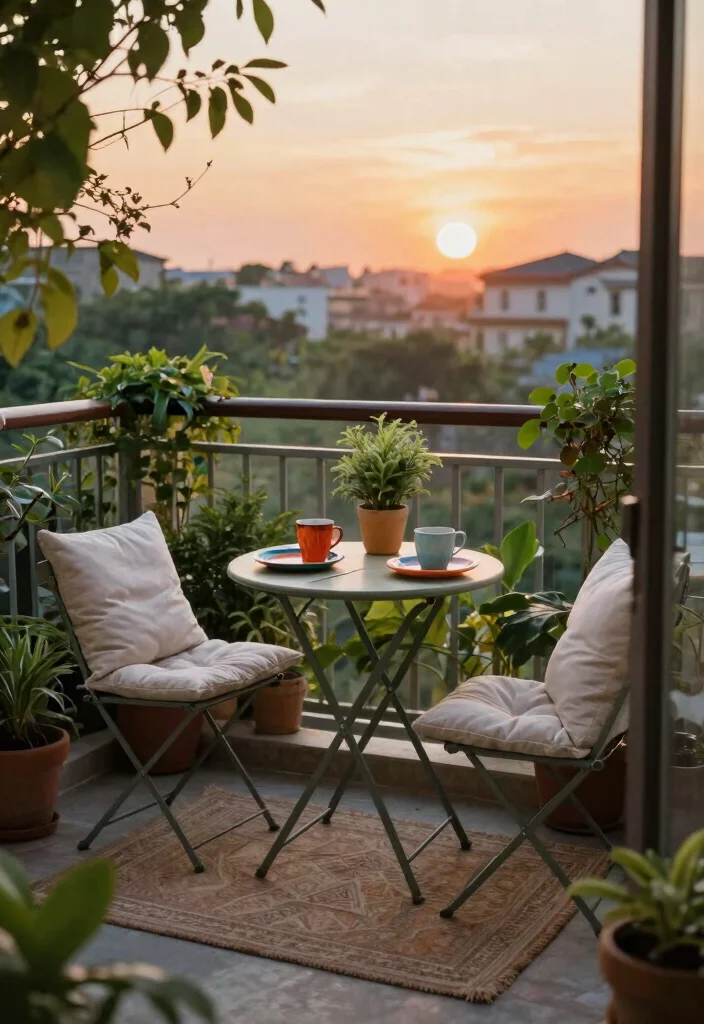 12 IKEA Balcony Ideas on a Budget That Maximize Tiny Spaces - 2. Cozy Nook with Folding Furniture 1