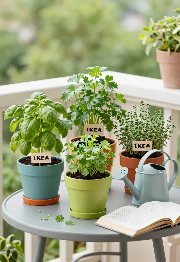 12 IKEA Balcony Ideas on a Budget That Maximize Tiny Spaces - 5. Miniature Herb Garden 1