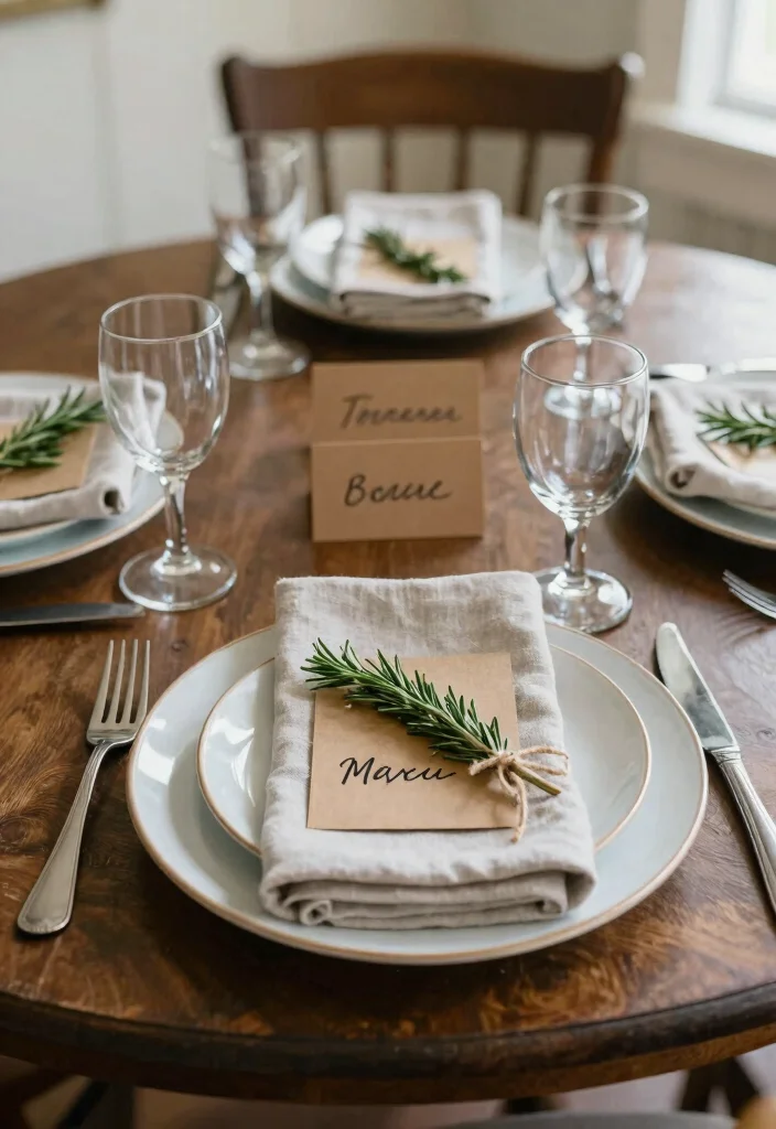 12 Round Farmhouse Table Ideas for Small Dining Rooms - 5. Personalized Place Settings 1
