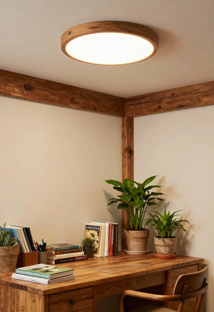 12 Semi Flush Ceiling Lights That Give Big Light in Low-Ceiling Rooms 3 12 Semi Flush Ceiling Lights That Give Big Light in Low-Ceiling Rooms - 3. Rustic Charm: Wood Accents 1
