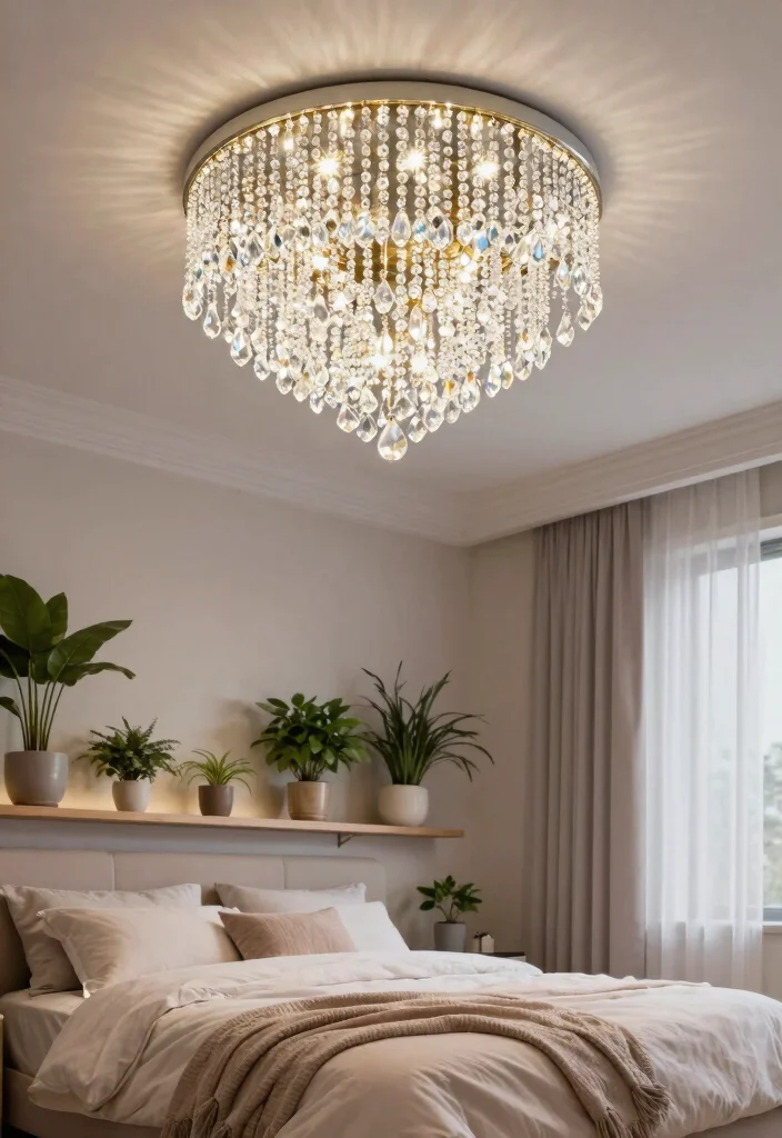 12 Semi Flush Ceiling Lights That Give Big Light in Low-Ceiling Rooms 4 12 Semi Flush Ceiling Lights That Give Big Light in Low-Ceiling Rooms - 4. Elegant Crystal Shine 1