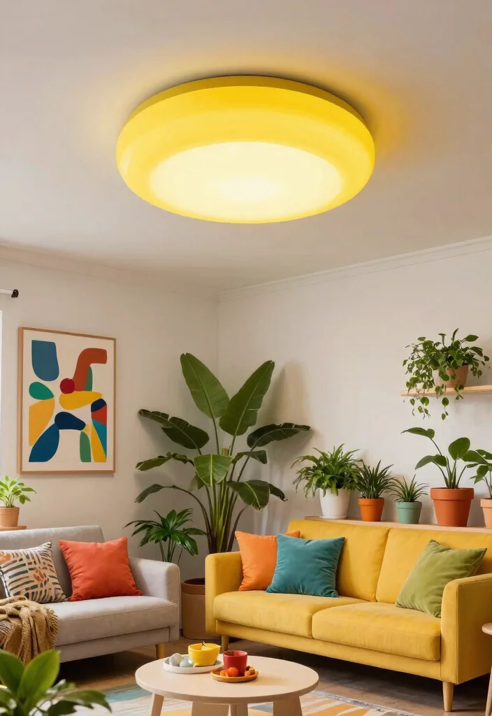 12 Semi Flush Ceiling Lights That Give Big Light in Low-Ceiling Rooms 6 12 Semi Flush Ceiling Lights That Give Big Light in Low-Ceiling Rooms - 6. Colorful Accents: Adding Fun and Flair 1