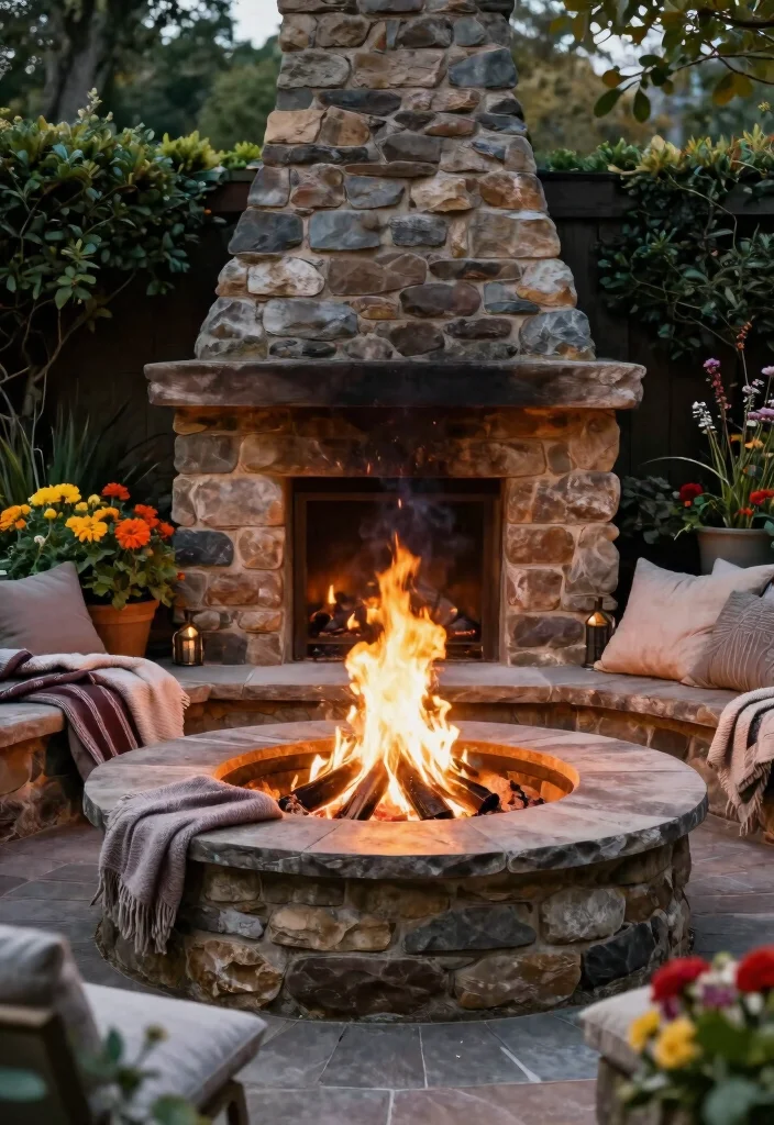 12 Stone Fire Pit Ideas That Don't Need a Full Hardscape Install - 11. Enclosed Stone Fire Pit 1