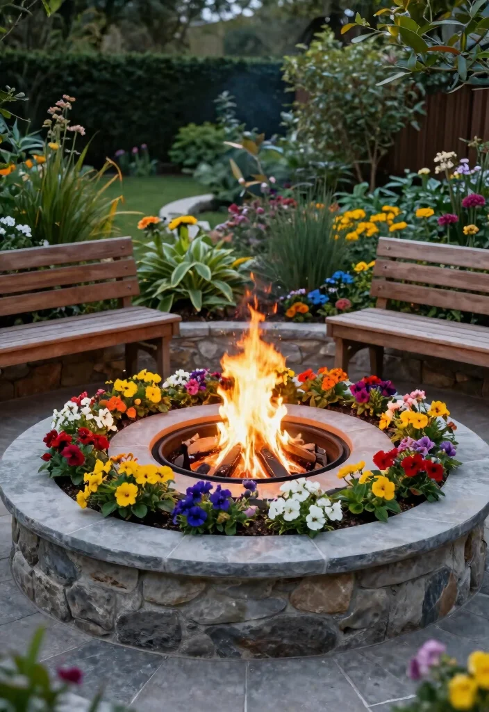 12 Stone Fire Pit Ideas That Don't Need a Full Hardscape Install - 5. Planter Fire Pit Combo 1