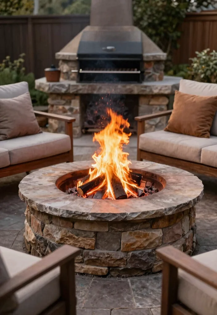14 Backyard BBQ Ideas: Grill Area Patio Designs That Don't Cost a Fortune - 10. Natural Stone Fire Pit 1