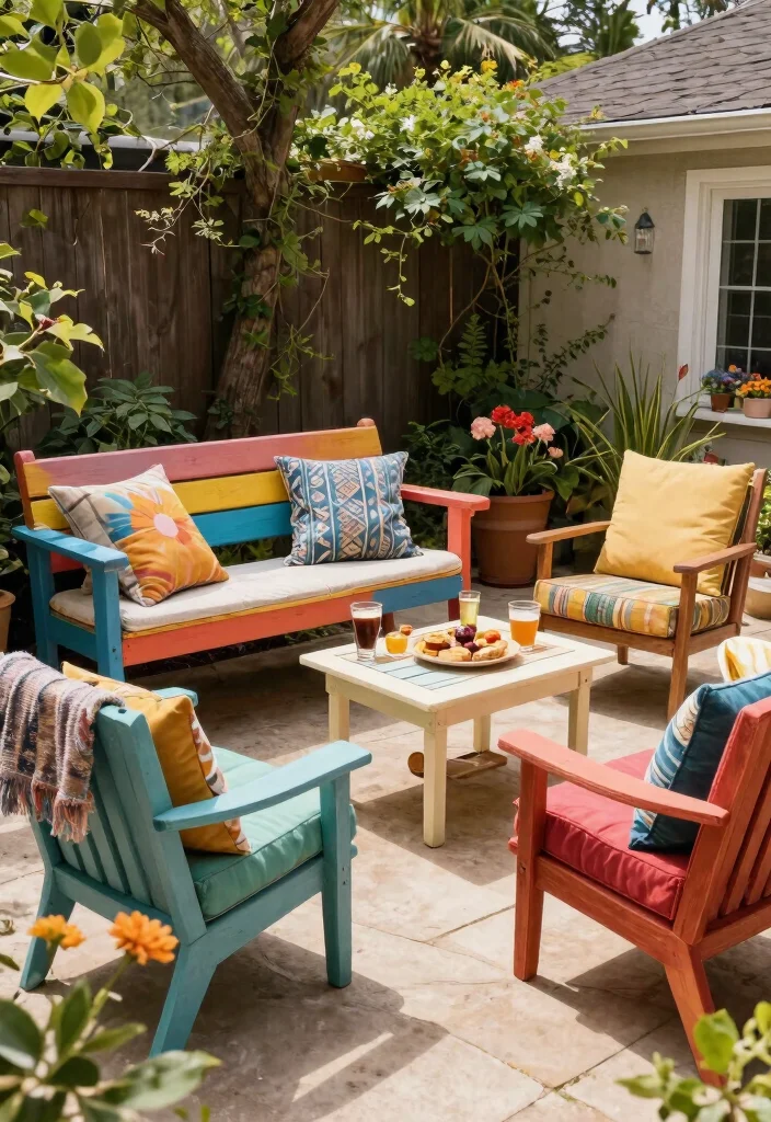 14 Backyard BBQ Ideas: Grill Area Patio Designs That Don't Cost a Fortune - 4. Upcycled Furniture Seating 1