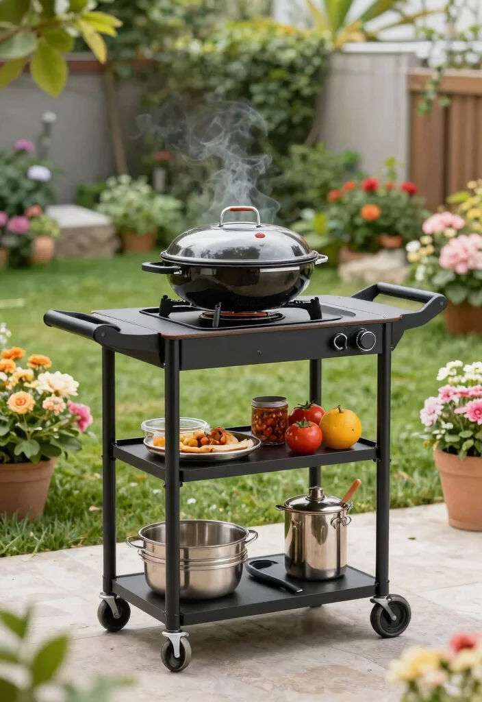 14 Backyard BBQ Ideas: Grill Area Patio Designs That Don't Cost a Fortune - 8. Affordable Grill Cart 1