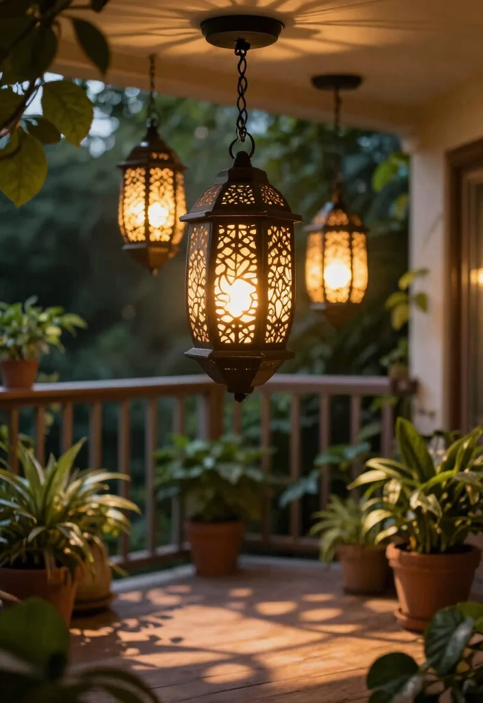 14 Balcony Ceiling Lights That Install Without Hardwiring Required - 1. Solar Lantern Style Lights 1