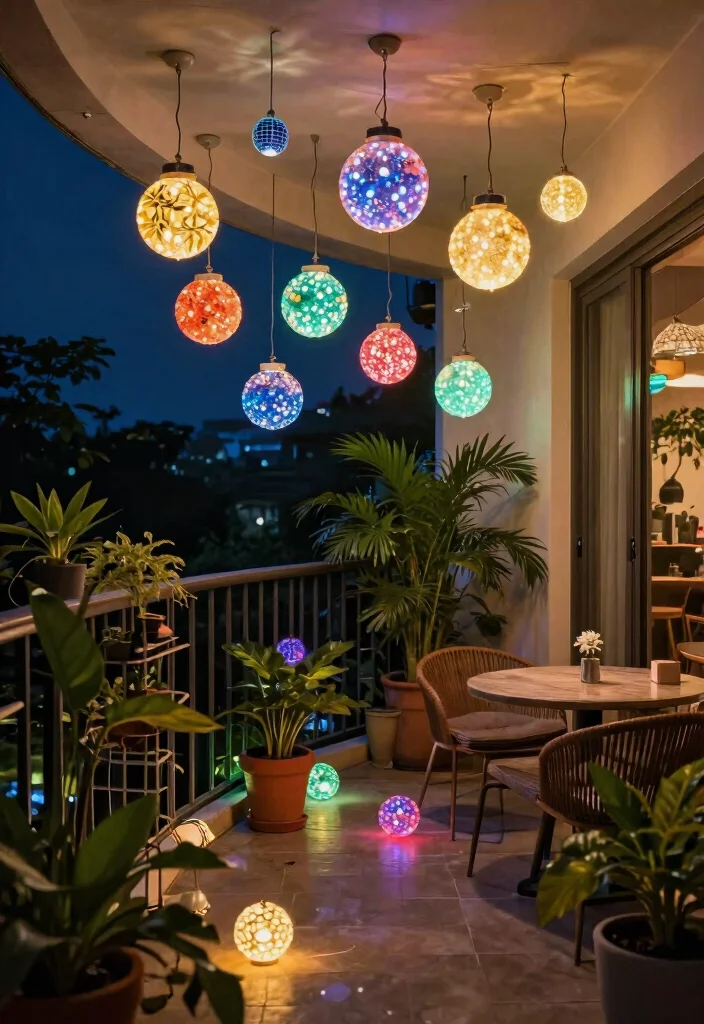 14 Balcony Ceiling Lights That Install Without Hardwiring Required - 12. Artistic Solar Globe Lights 1