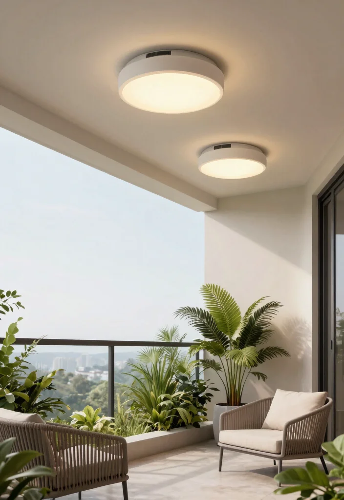 14 Balcony Ceiling Lights That Install Without Hardwiring Required - 14. Minimalist Solar Dome Lights 1