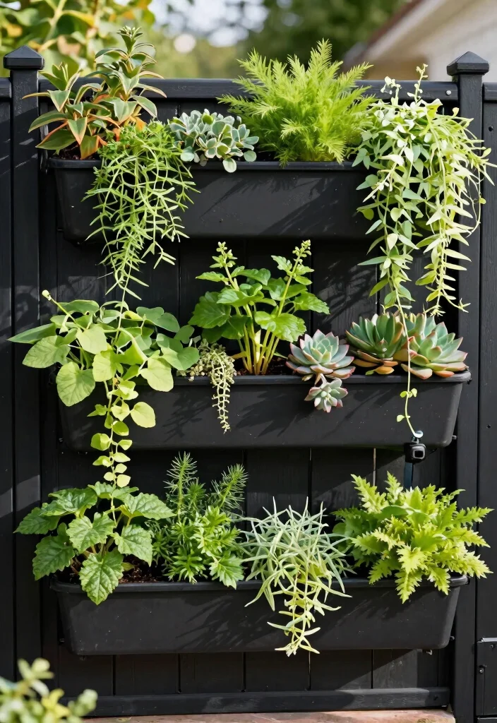 14 Black Fence Garden Ideas That Add Drama Without Overwhelming Plants - 2. Vertical Gardens 1